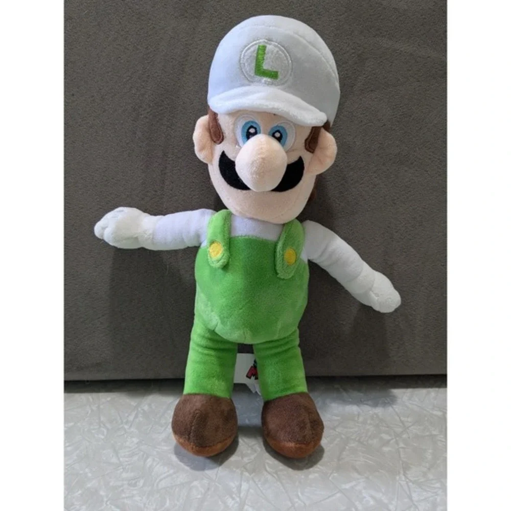 Nintendo Super Mario Fire Luigi Plush Stuffed Animal Toy White Green 13
